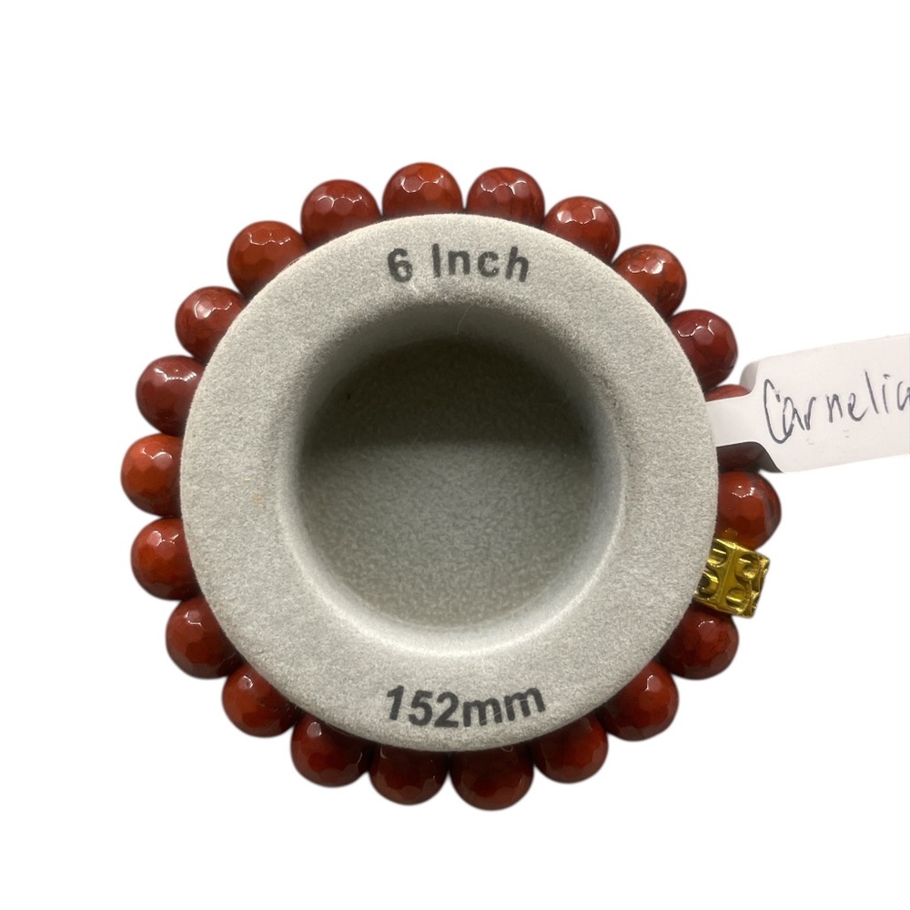 Orange Carnelian Faceted Gemstone Bracelet - Picture 3 of 7